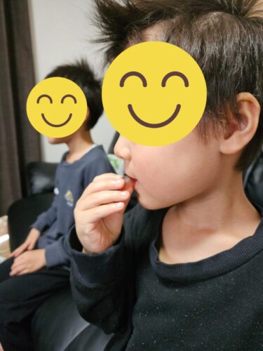 セノッピーグミを食べる次男